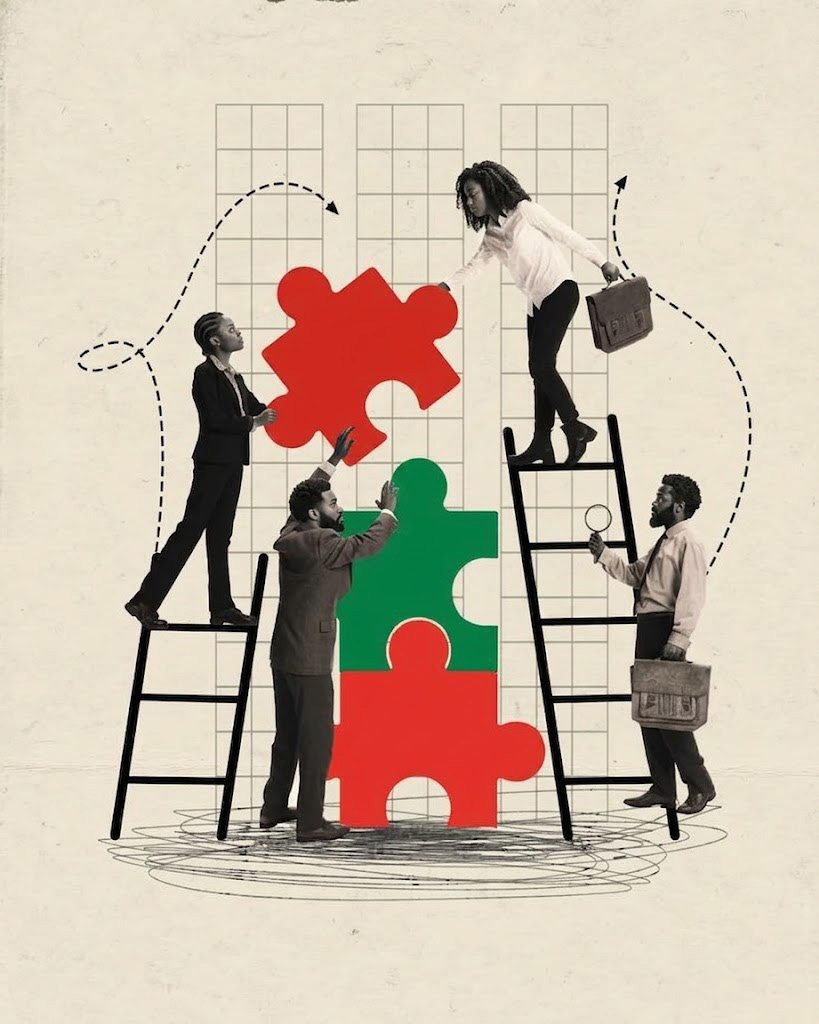 Travail d'équipe sur plan architectural